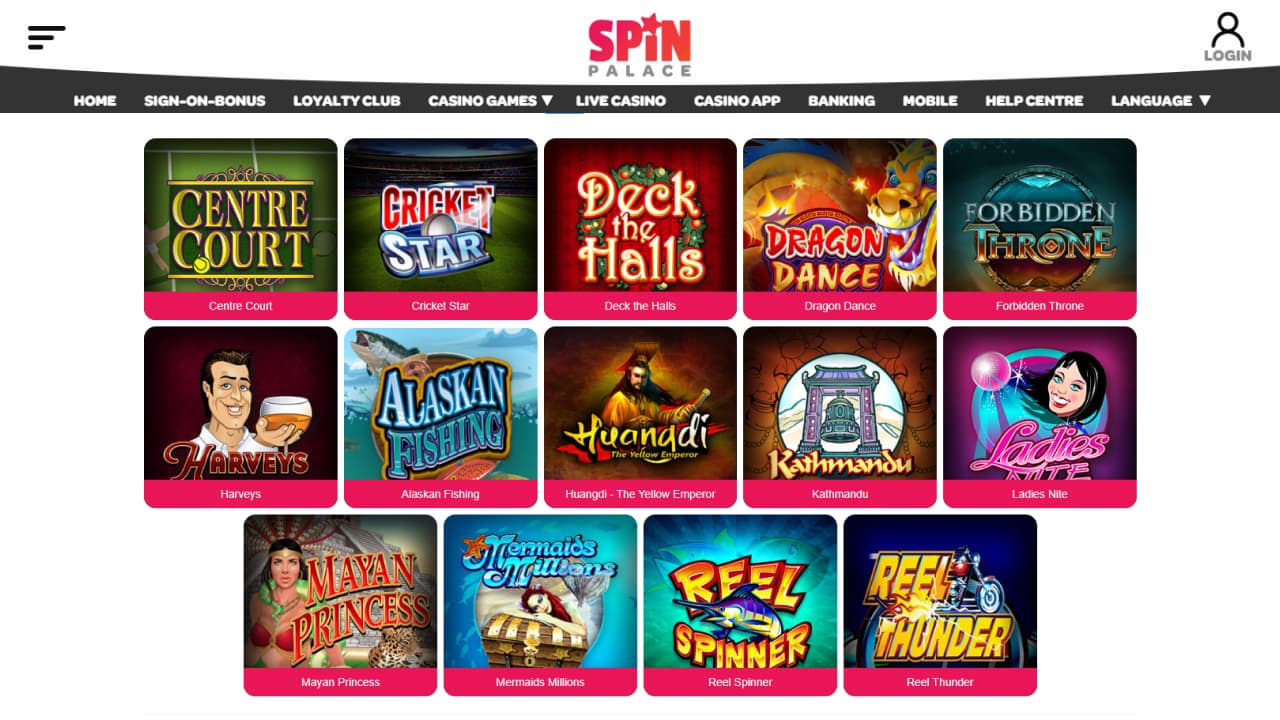 Spin casino online games